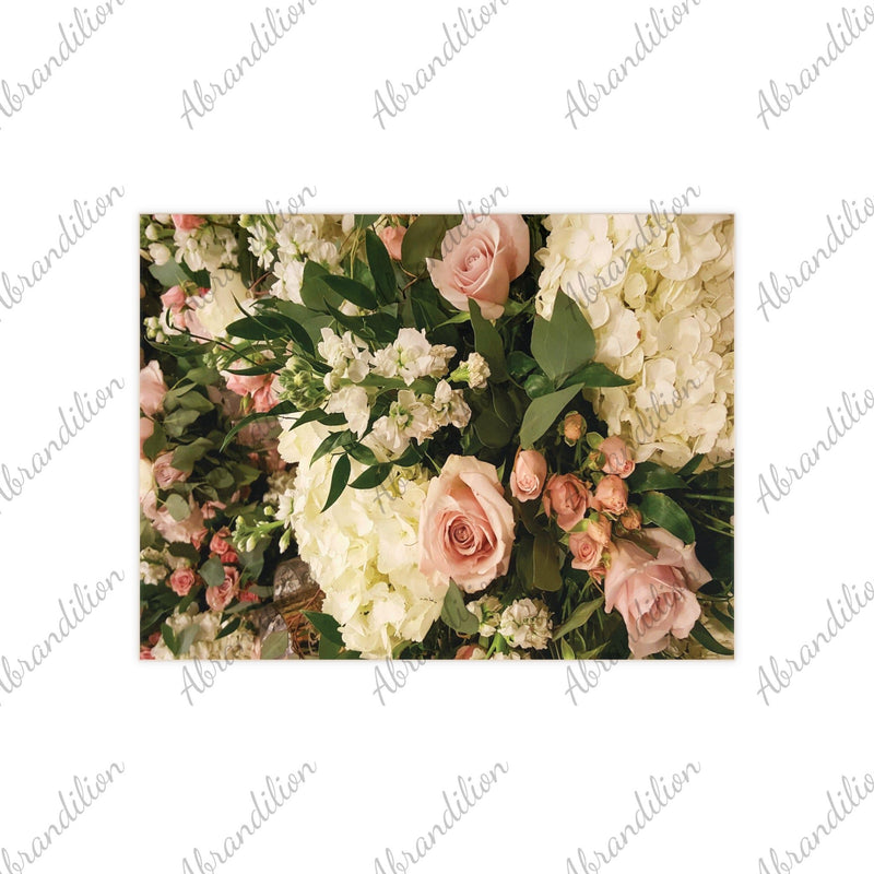 Ceramic Photo Tile — Vintage Pink Rose & Hydrangea Floral Keepsake - abrandilion