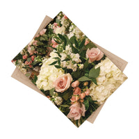 Ceramic Photo Tile — Vintage Pink Rose & Hydrangea Floral Keepsake - abrandilion
