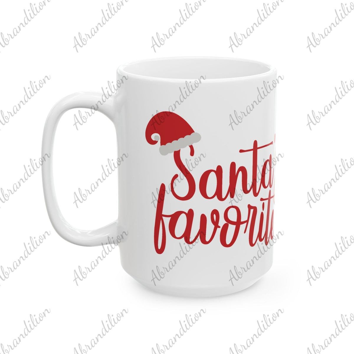 Christmas Ceramic Mug, Santa's Favorite, Holiday Coffee Cup - Festive Xmas Gift, 11oz, 15oz, Decorative Hot Cocoa Mug, Winter Tea Cup - abrandilion