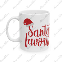 Christmas Ceramic Mug, Santa's Favorite, Holiday Coffee Cup - Festive Xmas Gift, 11oz, 15oz, Decorative Hot Cocoa Mug, Winter Tea Cup - abrandilion