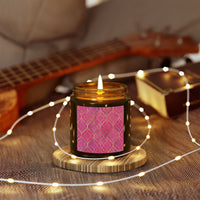 Coconut Apricot Soy Candle — Pink Moroccan Tile Scented Jar (4oz & 9oz) - abrandilion