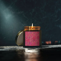Coconut Apricot Soy Candle — Pink Moroccan Tile Scented Jar (4oz & 9oz) - abrandilion