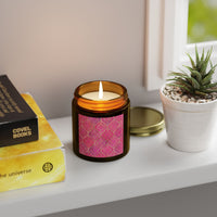 Coconut Apricot Soy Candle — Pink Moroccan Tile Scented Jar (4oz & 9oz) - abrandilion