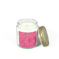 Coconut Apricot Soy Candle — Pink Moroccan Tile Scented Jar (4oz & 9oz) - abrandilion