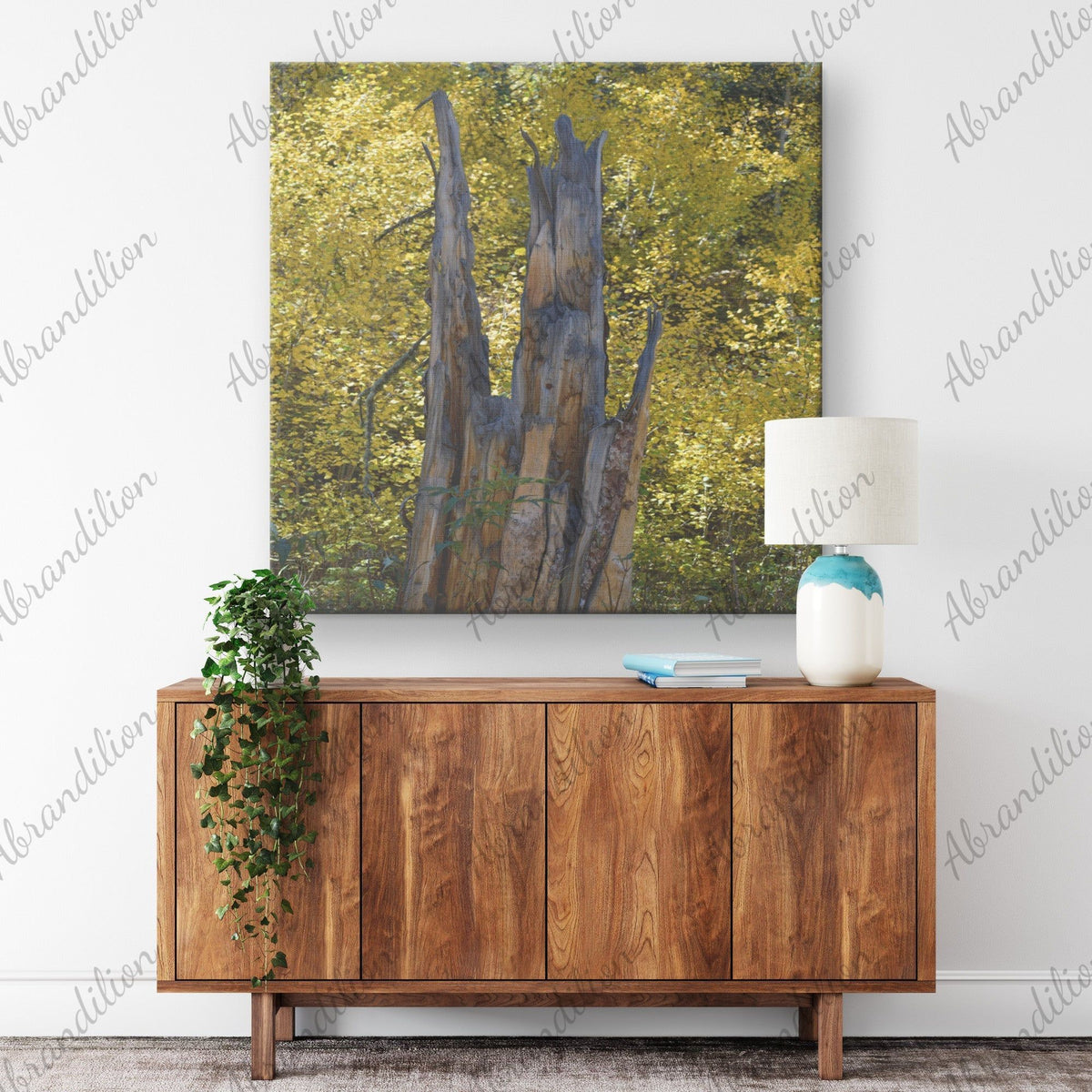 Colorado Tree Stump Fall Colors Canvas Wrap - abrandilion