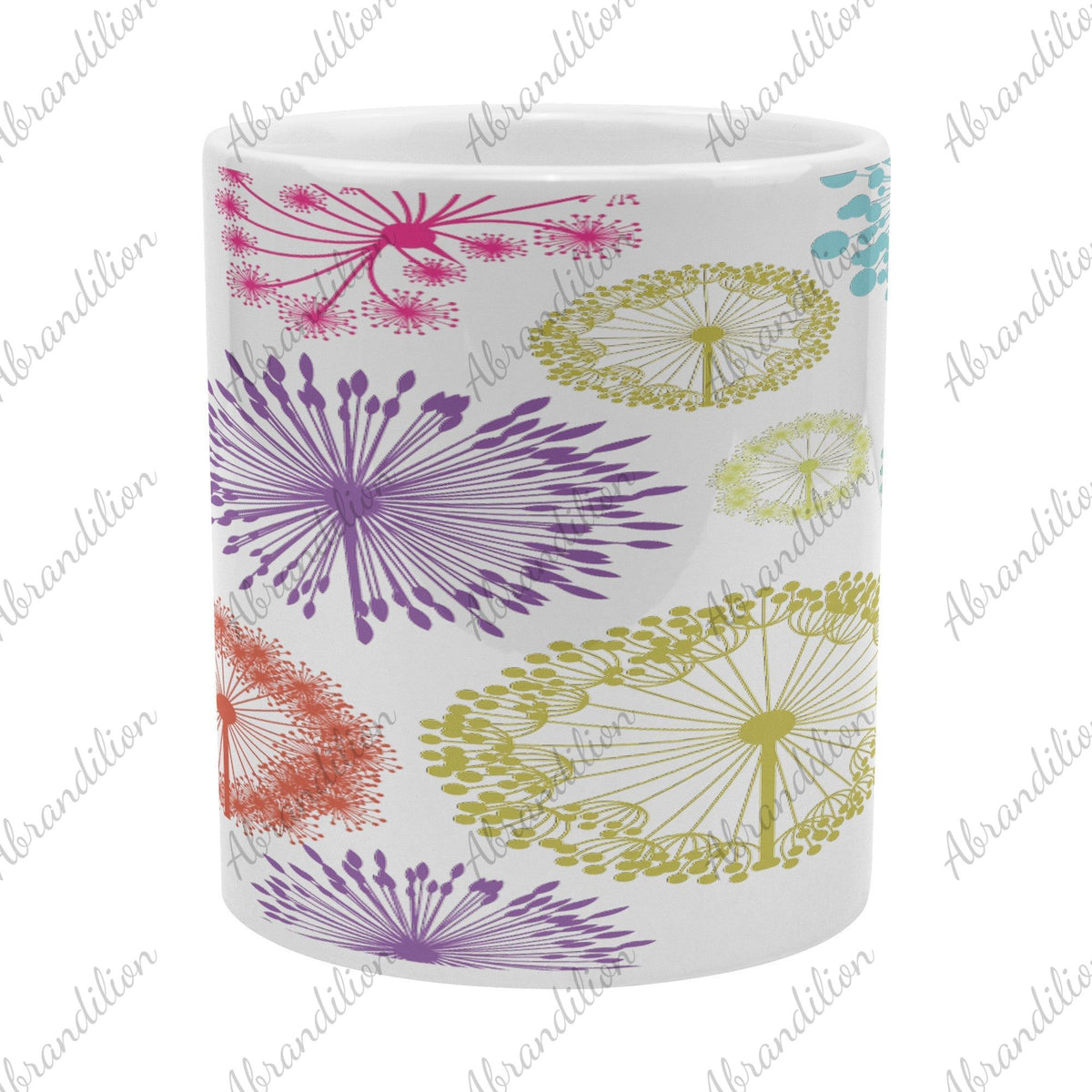 Colorful Dandelions Coffee Mug | Large Coffee Cup - abrandilion