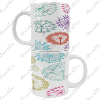 Colorful Dandelions Coffee Mug | Large Coffee Cup - abrandilion