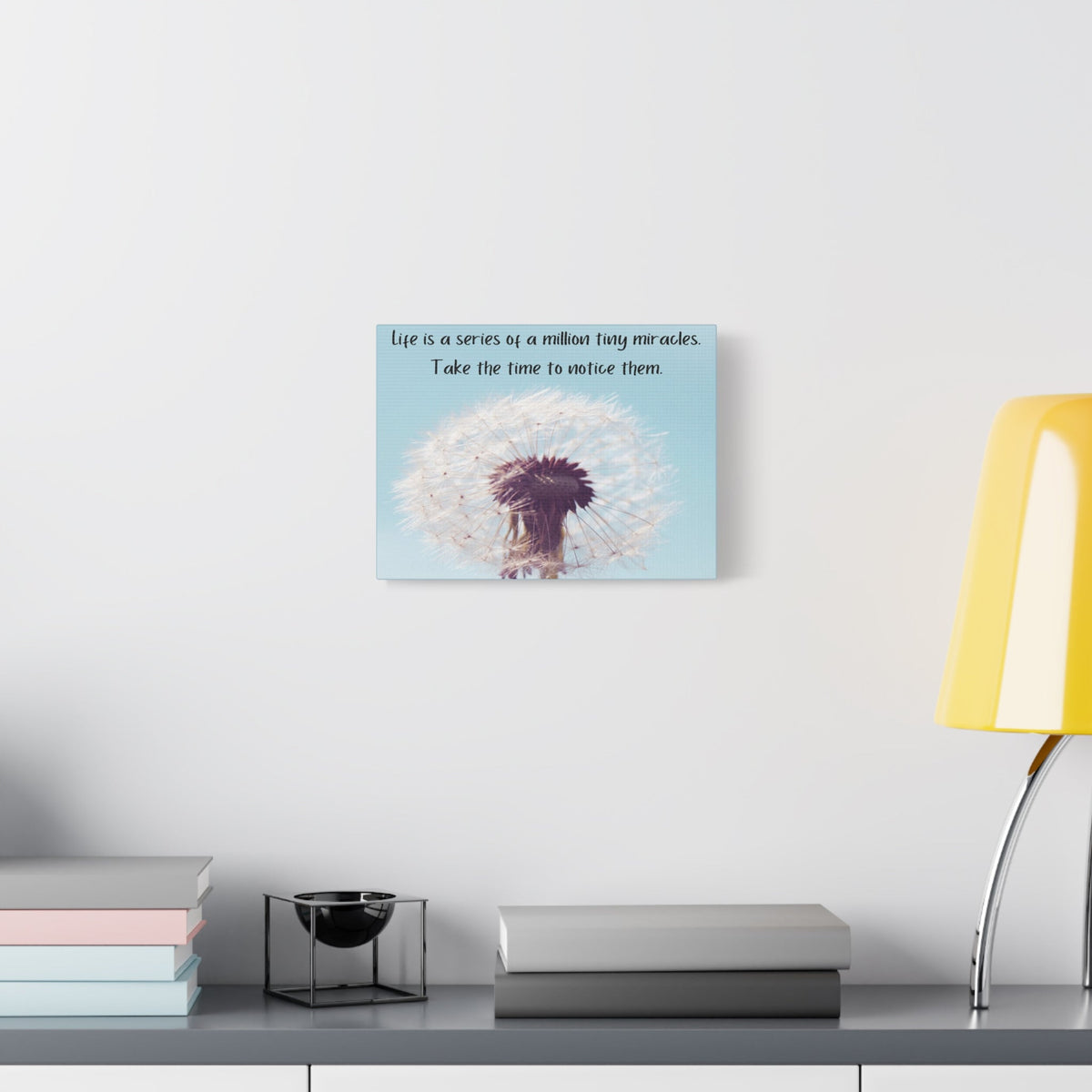 Dandelion Miracle Canvas Print — "Life is a series of a million tiny miracles" Inspirational Wall Art - abrandilion