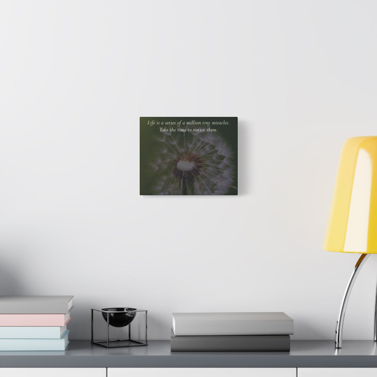 Dandelion Quote Canvas – "Life is a series of a million tiny miracles" Stretched Wall Art - abrandilion
