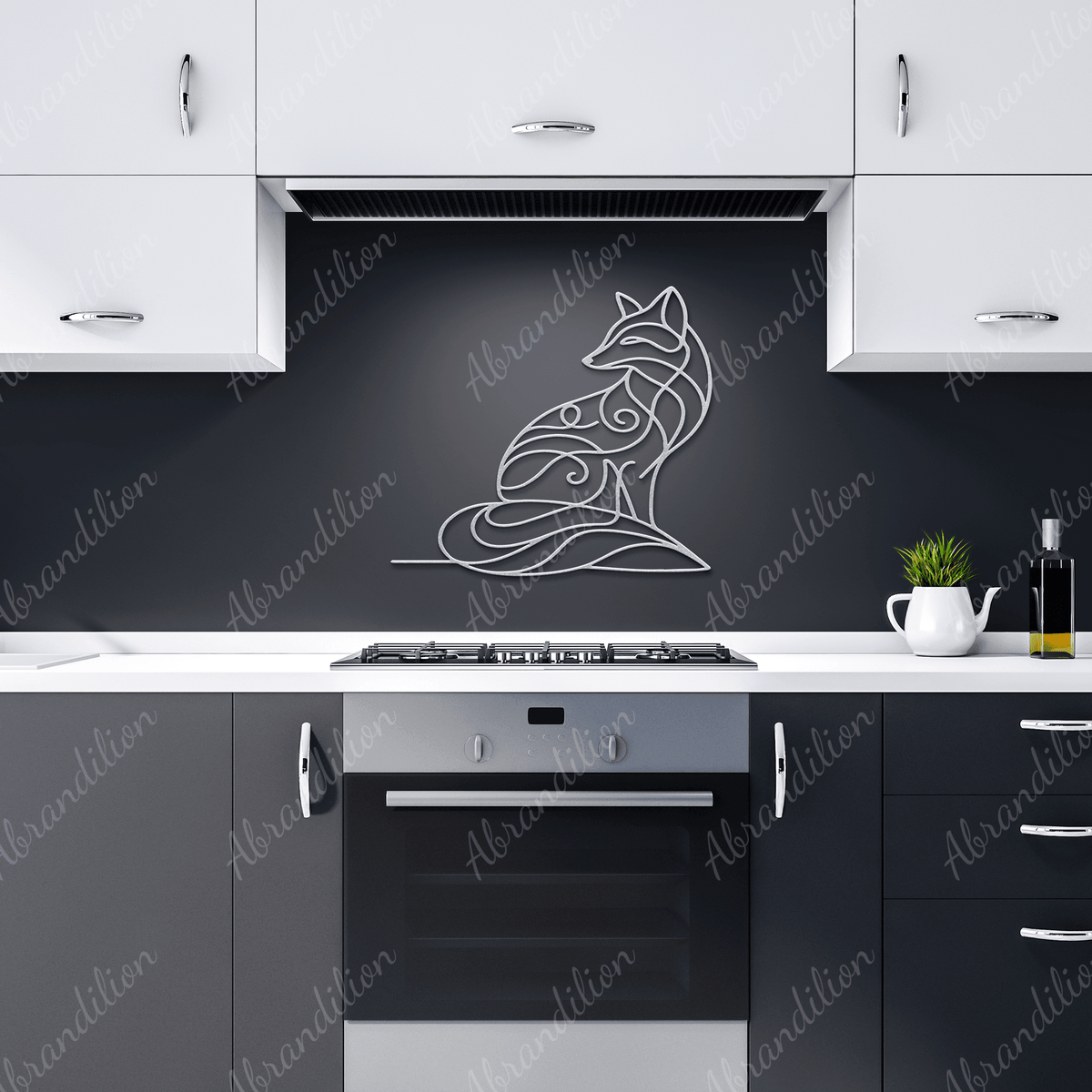 Elegant Fox, Metal Wall Art, Home Decor - abrandilion