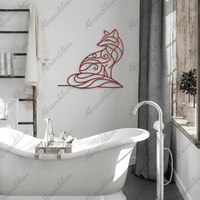 Elegant Fox, Metal Wall Art, Home Decor - abrandilion