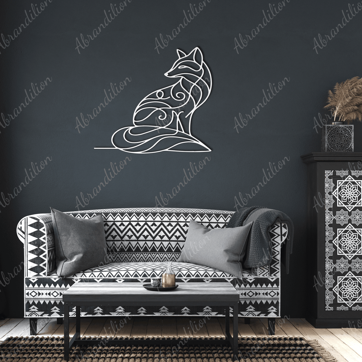 Elegant Fox, Metal Wall Art, Home Decor - abrandilion