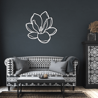 Elegant Steel Magnolia Wall Decor, Home Hanging Art - abrandilion