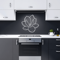 Elegant Steel Magnolia Wall Decor, Home Hanging Art - abrandilion