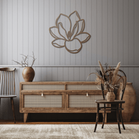 Elegant Steel Magnolia Wall Decor, Home Hanging Art - abrandilion