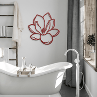 Elegant Steel Magnolia Wall Decor, Home Hanging Art - abrandilion