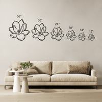 Elegant Steel Magnolia Wall Decor, Home Hanging Art - abrandilion
