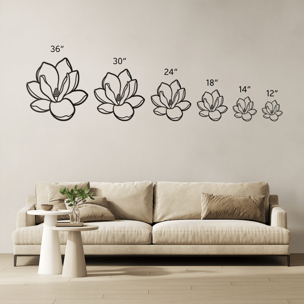 Elegant Steel Magnolia Wall Decor, Home Hanging Art - abrandilion