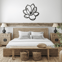 Elegant Steel Magnolia Wall Decor, Home Hanging Art - abrandilion