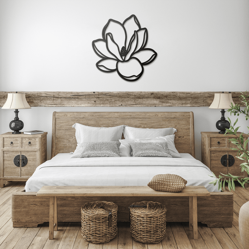 Elegant Steel Magnolia Wall Decor, Home Hanging Art - abrandilion