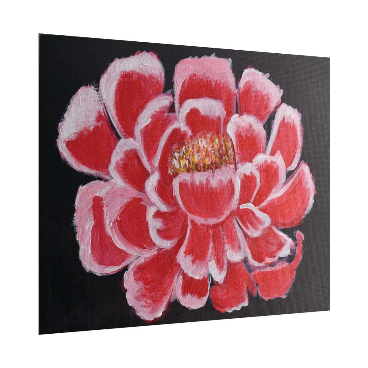 Floral Peony Art Poster — Red Bloom Rolled Poster - abrandilion