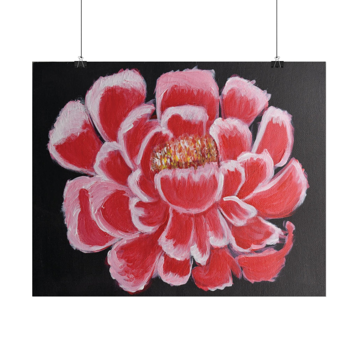 Floral Peony Art Poster — Red Bloom Rolled Poster - abrandilion