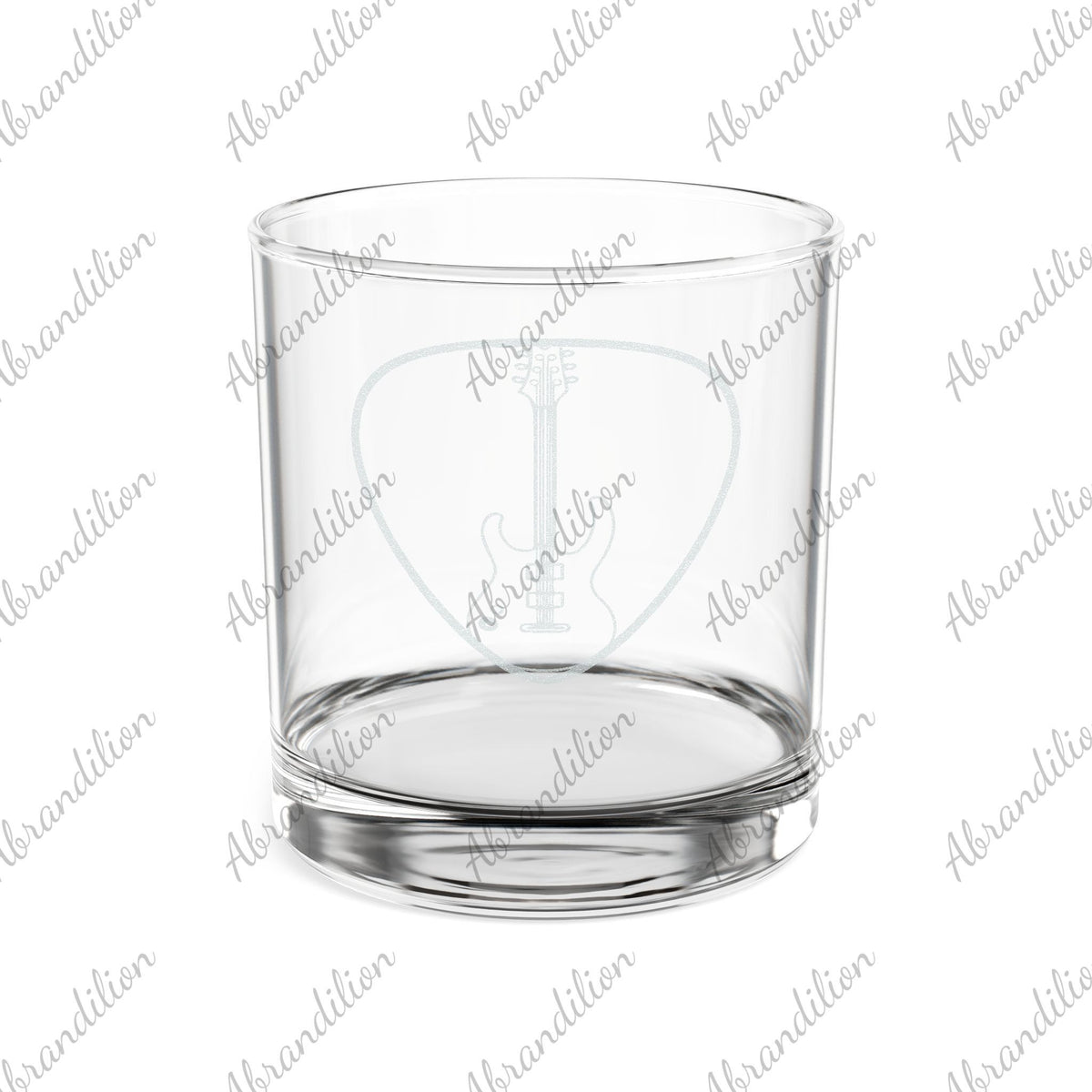Guitar Pick & Electric Guitar Engraved Whiskey Glass - abrandilion