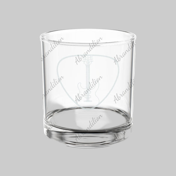 Guitar Pick & Electric Guitar Engraved Whiskey Glass - abrandilion