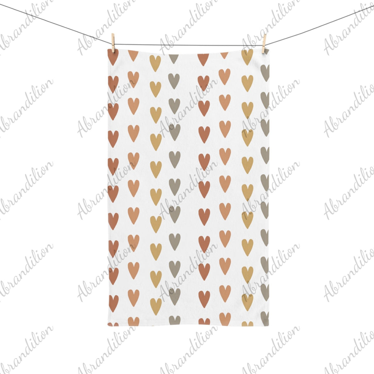 Hand Towel | Boho Hearts - abrandilion