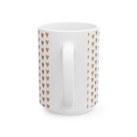 Heart Pattern Ceramic Mug — Neutral Boho Love Coffee Cup (11oz & 15oz) - abrandilion