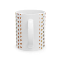 Heart Pattern Ceramic Mug — Neutral Boho Love Coffee Cup (11oz & 15oz) - abrandilion