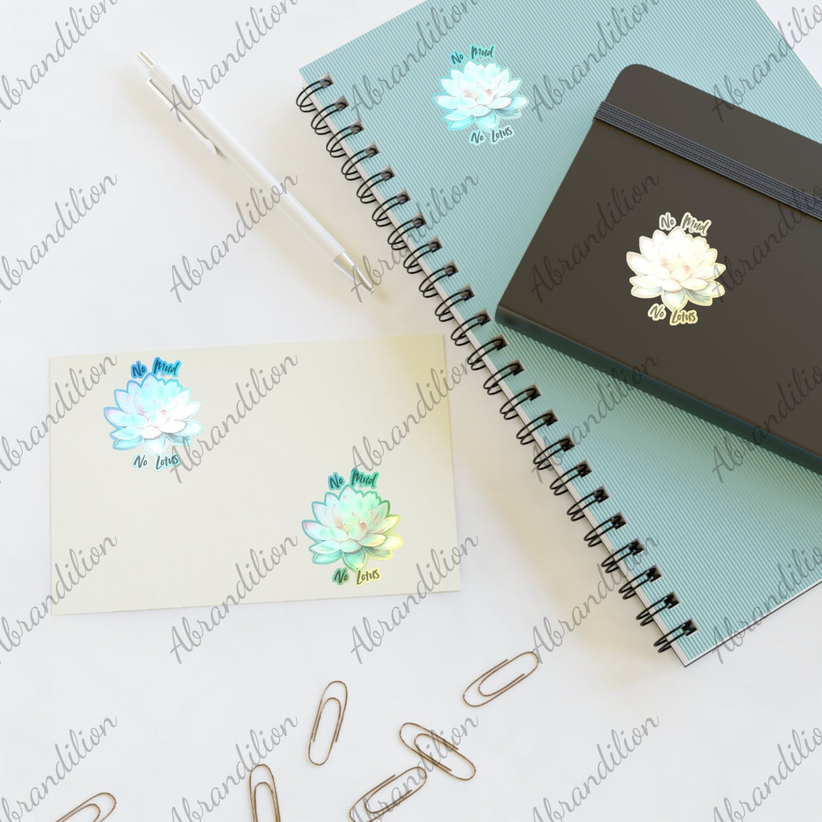 Lotus Sticker Sheets - Inspirational - No Mud No Lotus - abrandilion