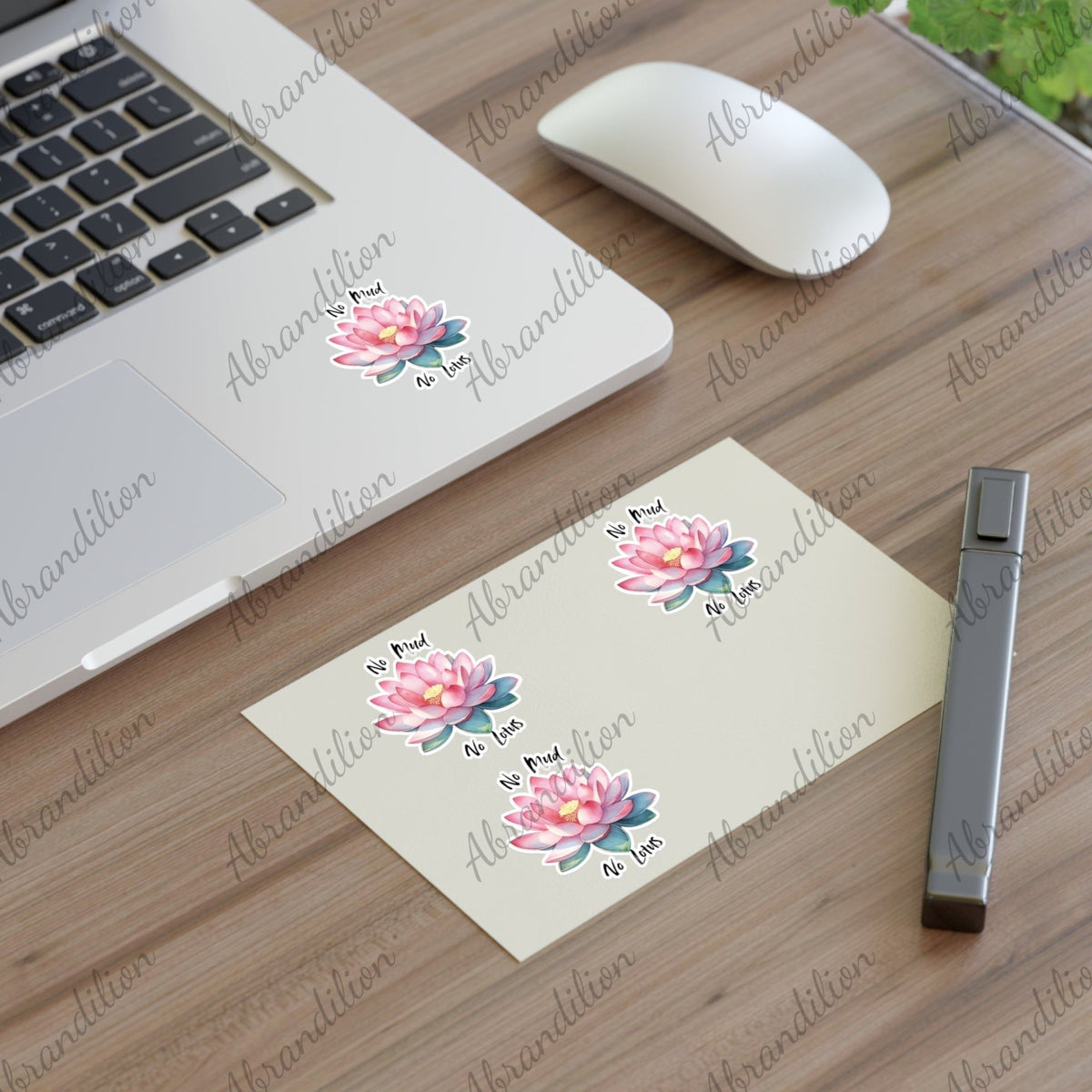 Lotus Sticker Sheets - Inspirational - No Mud No Lotus - abrandilion