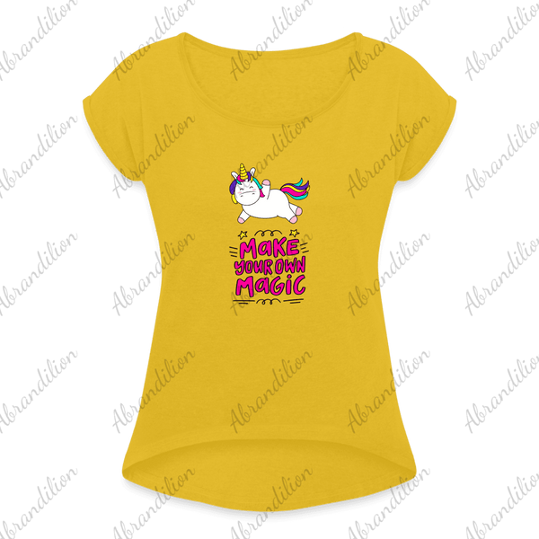 Make Your Own Magic | Women's Roll Cuff T-Shirt - abrandilion