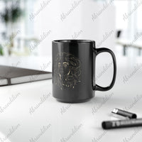 Medusa Black Mug - Elegant Coffee Cup, Greek Mythology Tea Mug, Stylish Ceramic Drinkware, Unique Gift Idea for Mythology Lovers - abrandilion