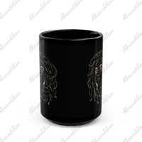 Medusa Black Mug - Elegant Coffee Cup, Greek Mythology Tea Mug, Stylish Ceramic Drinkware, Unique Gift Idea for Mythology Lovers - abrandilion