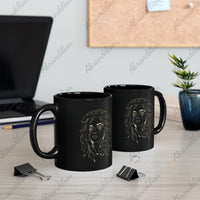 Medusa Black Mug - Elegant Coffee Cup, Greek Mythology Tea Mug, Stylish Ceramic Drinkware, Unique Gift Idea for Mythology Lovers - abrandilion