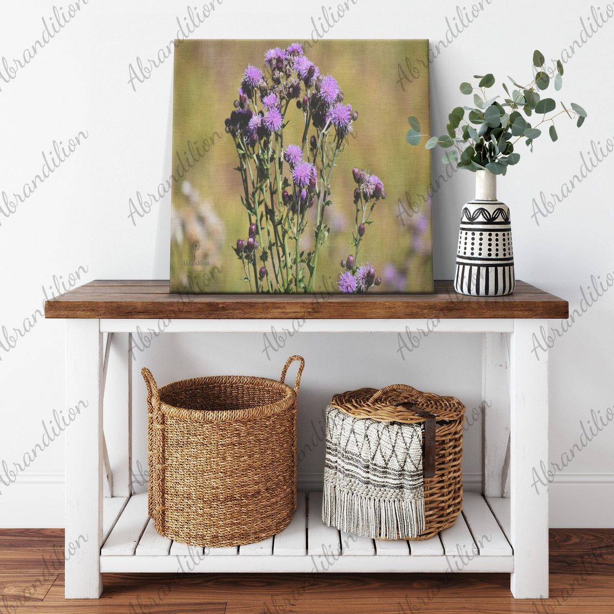 Mountain Wildflower - Purple - Canvas Wrap - abrandilion