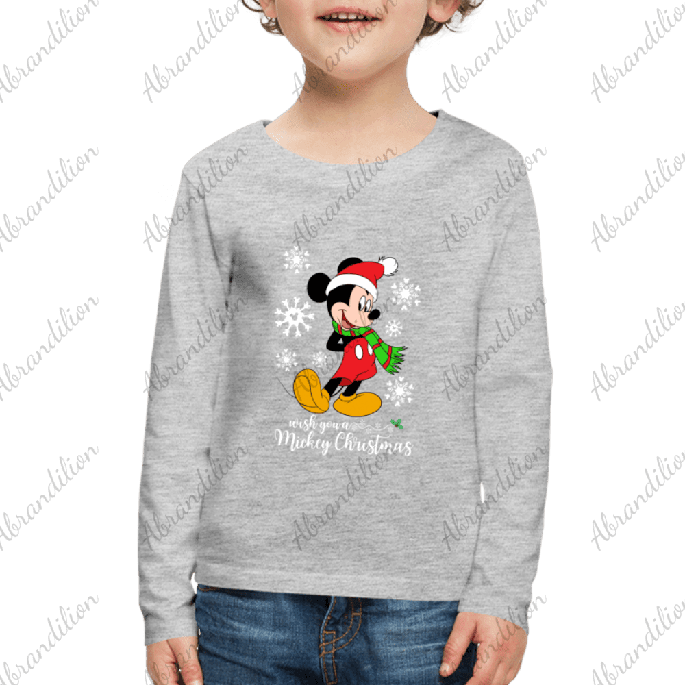 Mouse Christmas Kids' Premium Long Sleeve T-Shirt - abrandilion