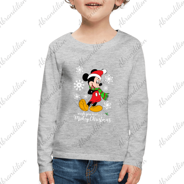 Mouse Christmas Kids' Premium Long Sleeve T-Shirt - abrandilion