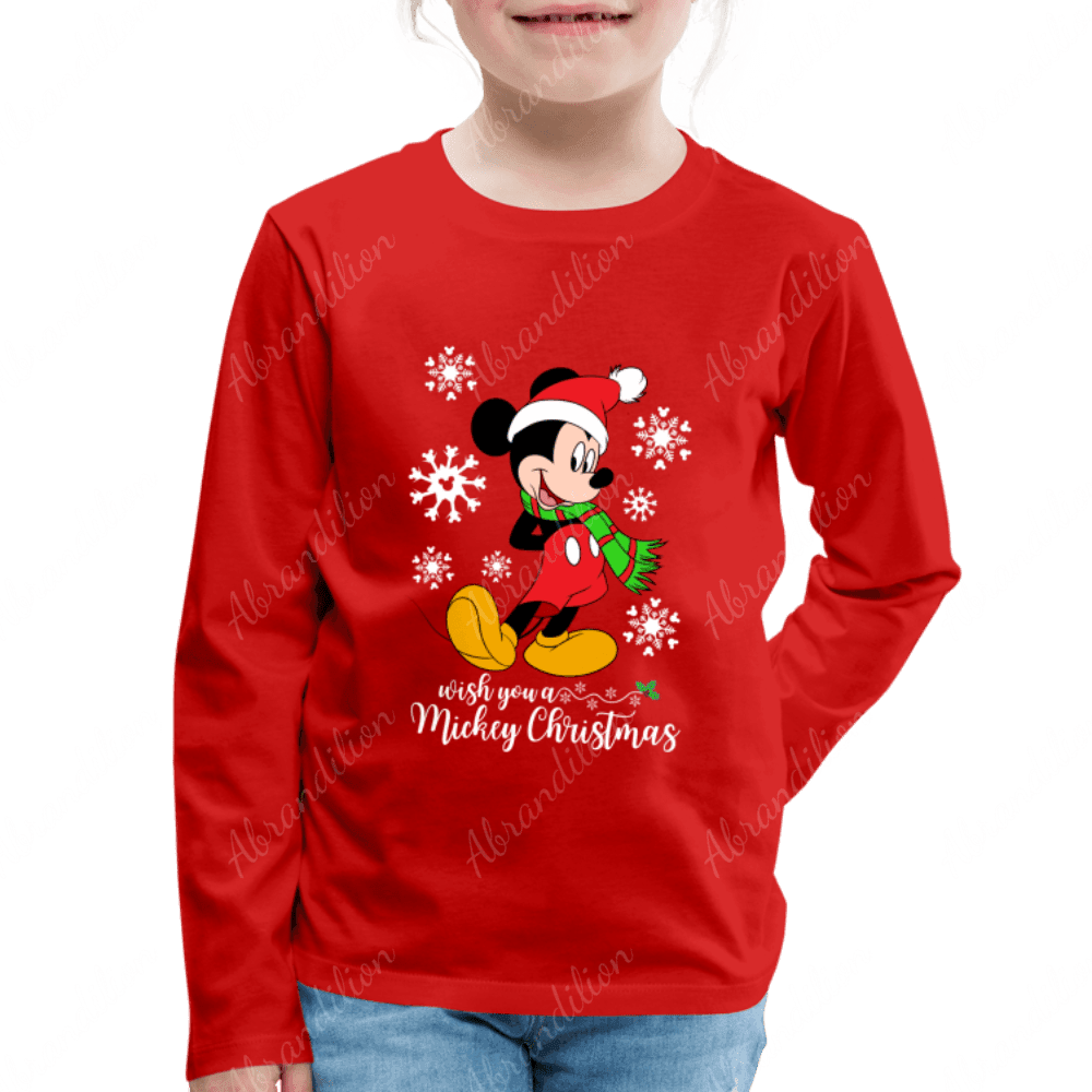 Mouse Christmas Kids' Premium Long Sleeve T-Shirt - abrandilion