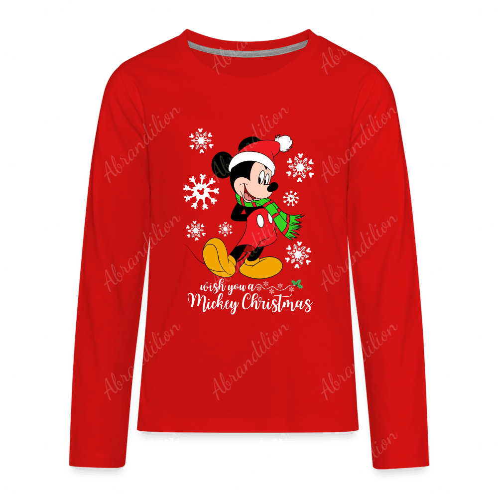 Mouse Christmas Kids' Premium Long Sleeve T-Shirt - abrandilion