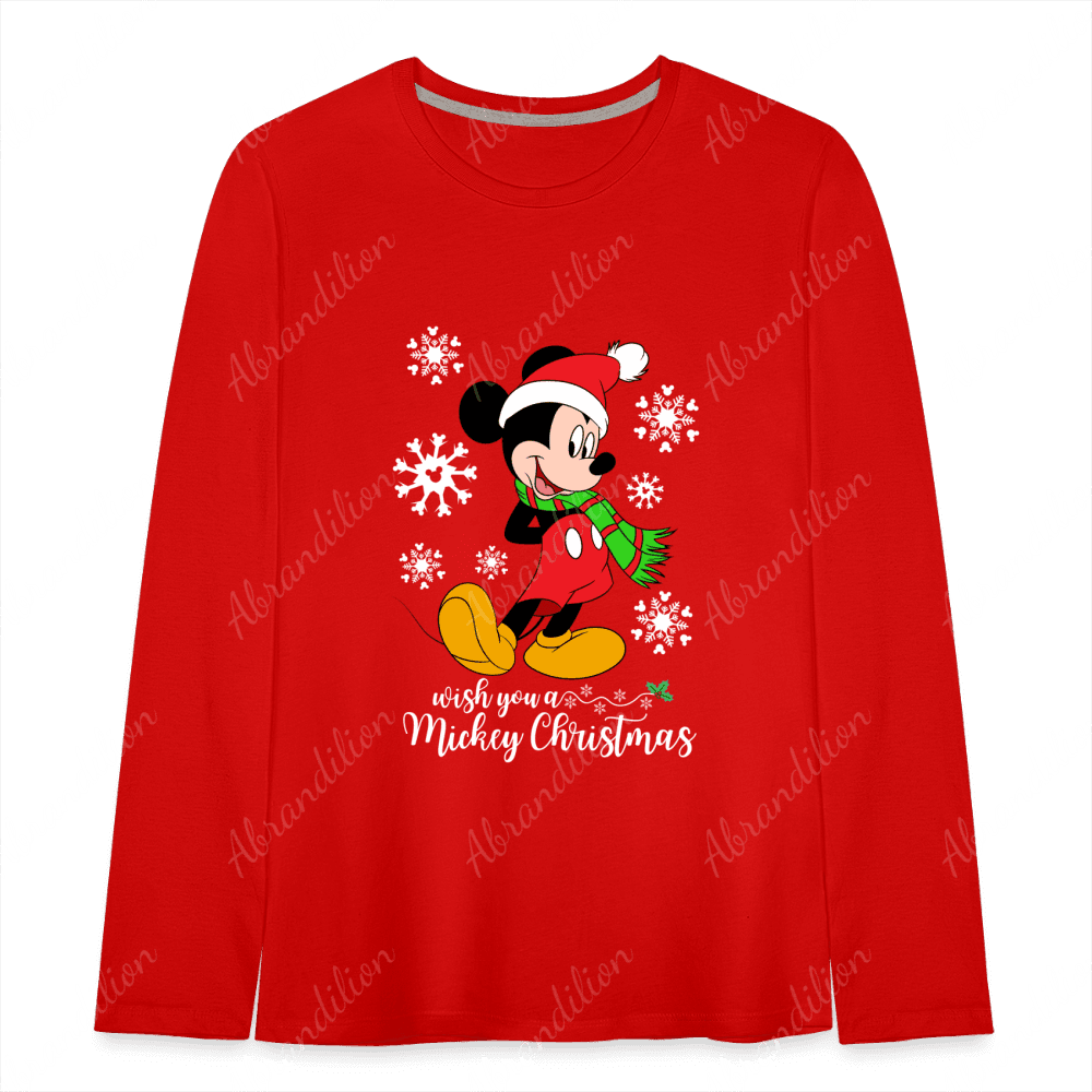 Mouse Christmas Kids' Premium Long Sleeve T-Shirt - abrandilion