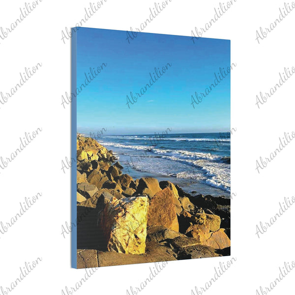 Ocean Rocky Shore Canvas | Coastal Beach Wall Art, Seascape Print - abrandilion