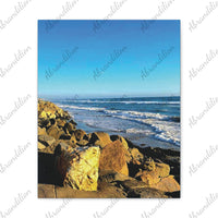 Ocean Rocky Shore Canvas | Coastal Beach Wall Art, Seascape Print - abrandilion