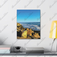 Ocean Rocky Shore Canvas | Coastal Beach Wall Art, Seascape Print - abrandilion