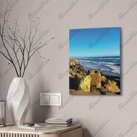 Ocean Rocky Shore Canvas | Coastal Beach Wall Art, Seascape Print - abrandilion