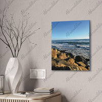 Ocean Waves over Rocky Shore Canvas Stretched 0.75" - abrandilion