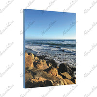Ocean Waves over Rocky Shore Canvas Stretched 0.75" - abrandilion