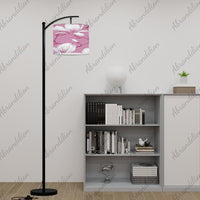 Pink Magnolia Blooms - Arc Floor Lamp (Made in USA) - abrandilion